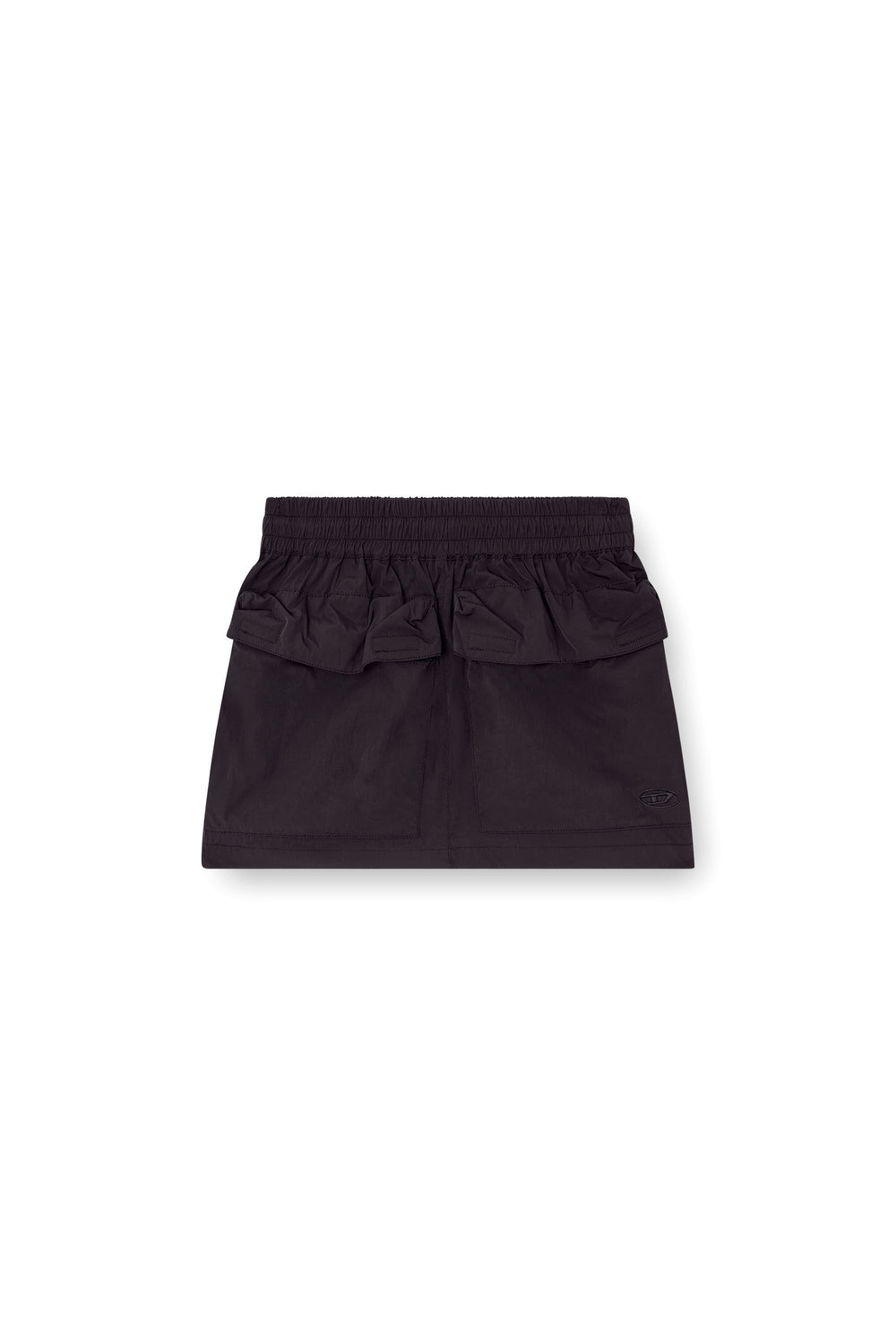 Women's Crinkled mini skirt with utility pockets Black