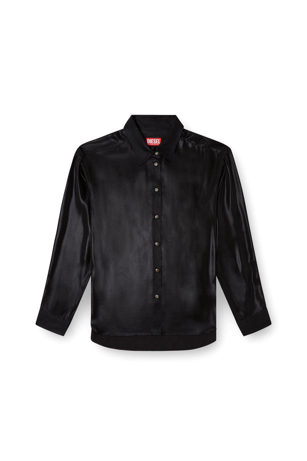 Women's Fluid shirt in laminated fabric Black