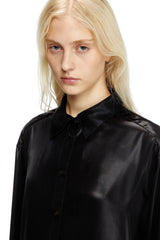 Women's Fluid shirt in laminated fabric Black