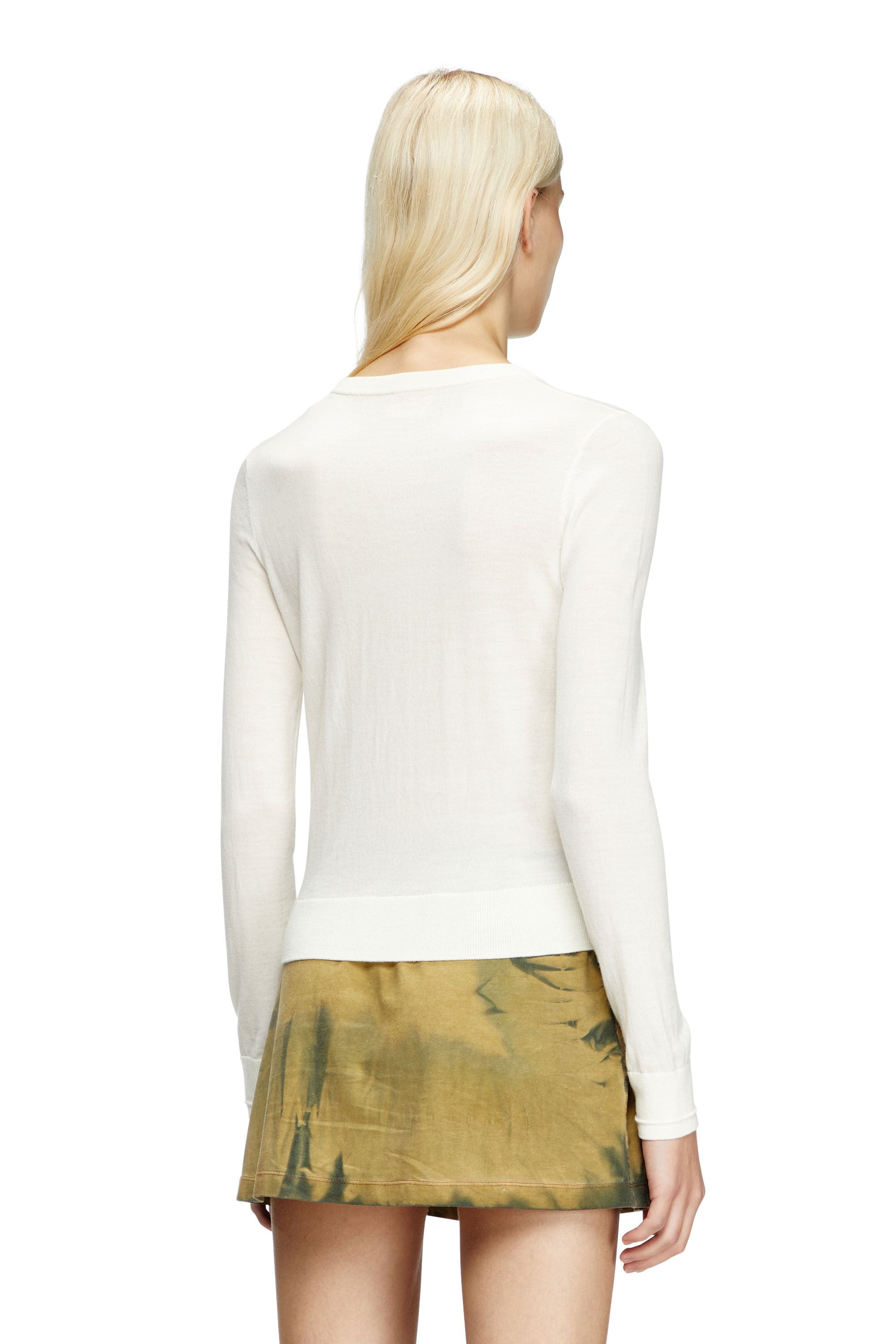 Women's Wool jumper with cut-out logo Black