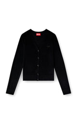 Women's Wool cardigan with cut-out logo Black