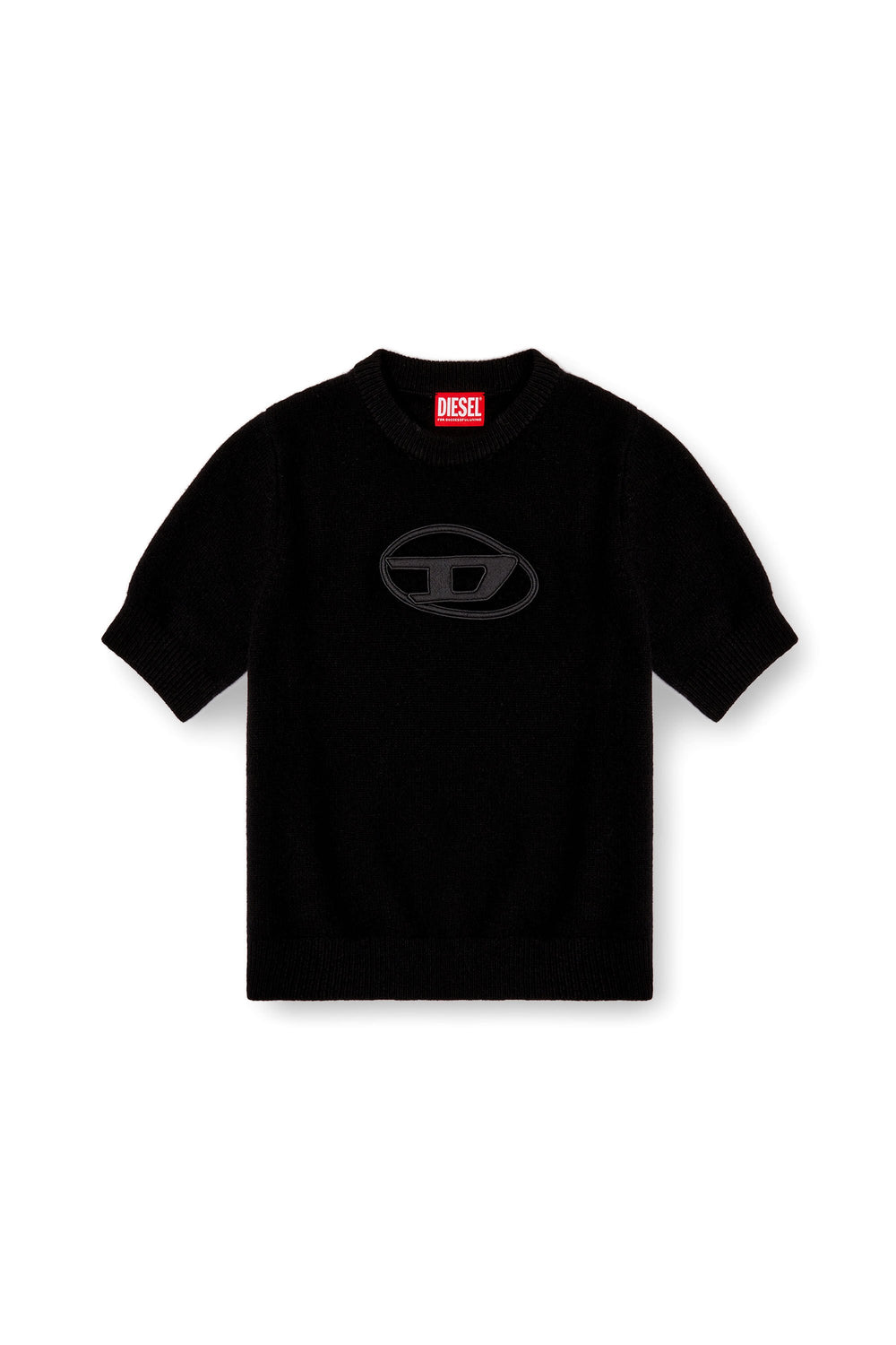 Women's Short-sleeve jumper in cashmere blend Black