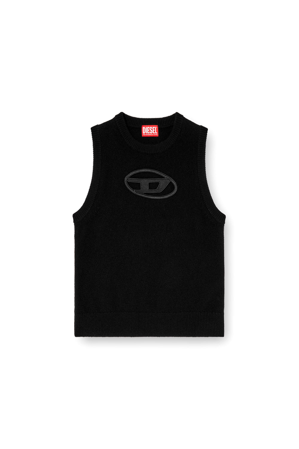 Women's Knit tank top in cashmere blend Black