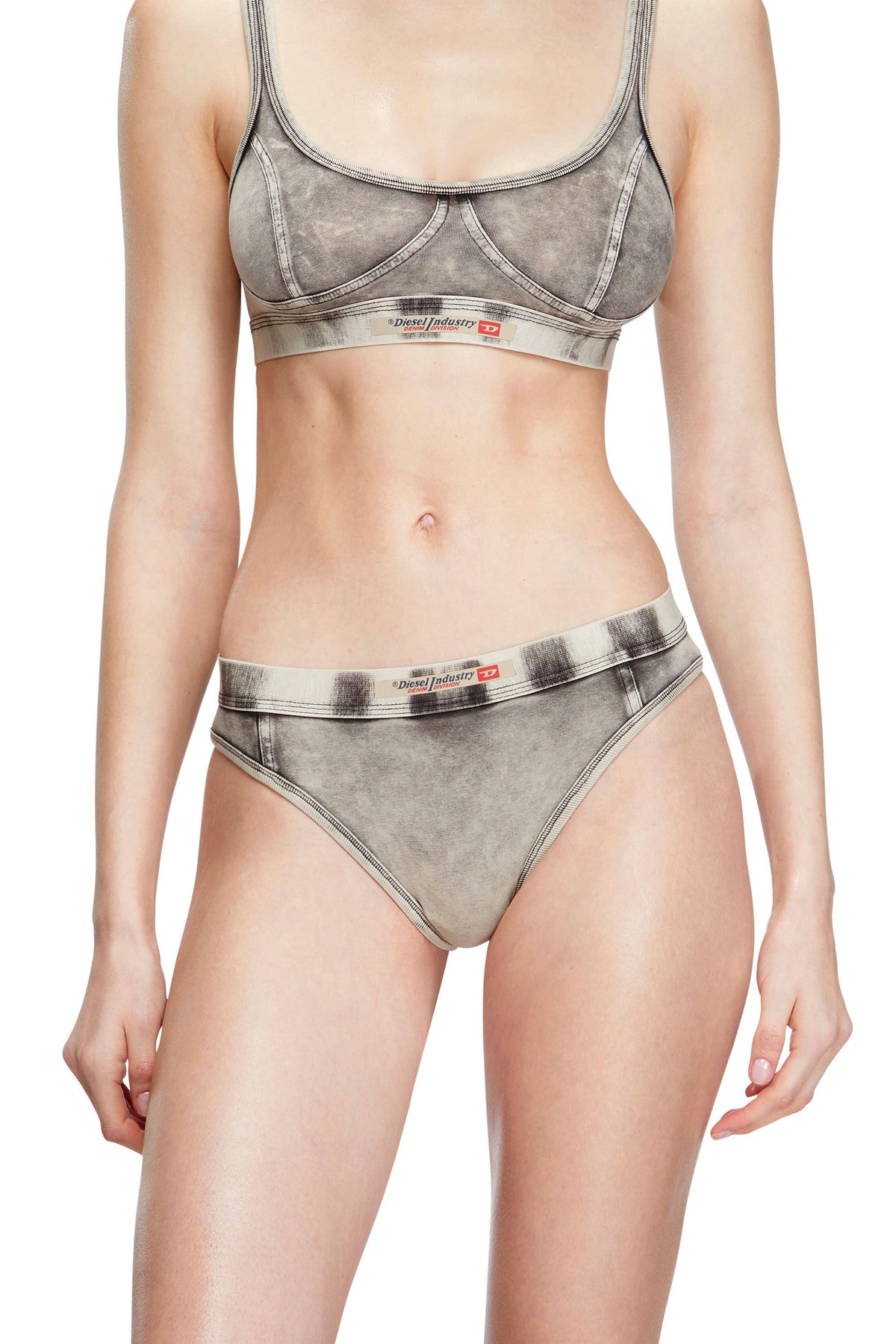 Women's Briefs in denim-effect jersey Grey