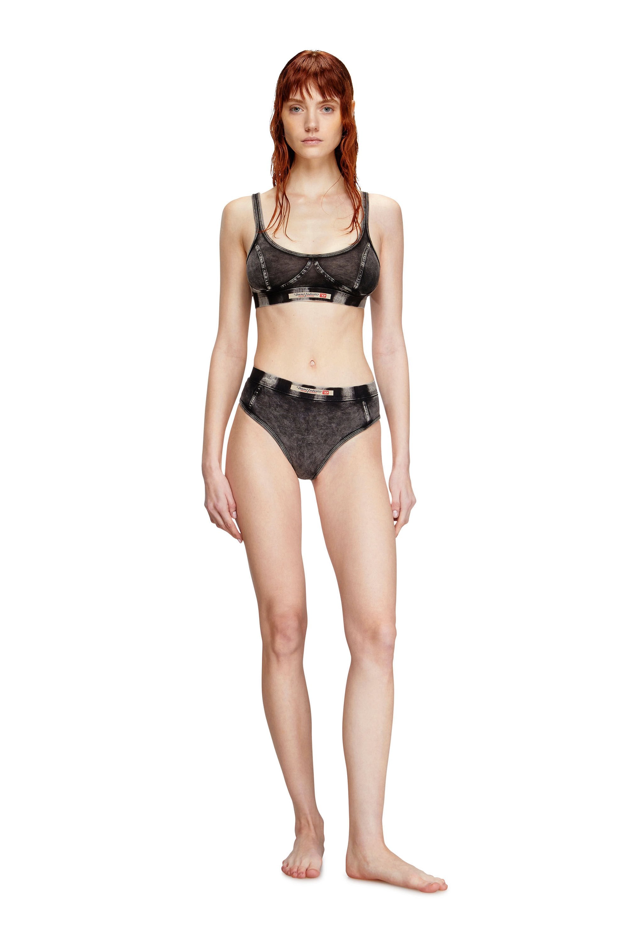 Women's Hipster briefs in denim-effect jersey Black