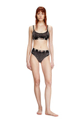 Women's Hipster briefs in denim-effect jersey Black