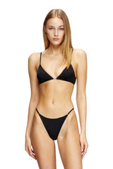 Women's Thong with Oval D detail Black