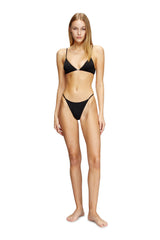 Women's Thong with Oval D detail Black