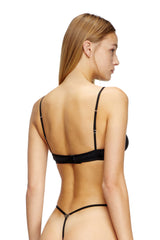 Women's Thong with Oval D detail Black