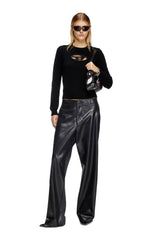 Women's Cashmere-blend jumper with cut-out logo Black