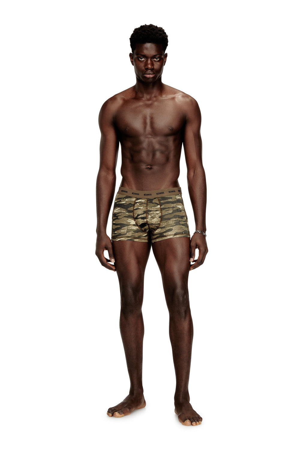Men's 3-pack of boxer briefs plain and camo Green