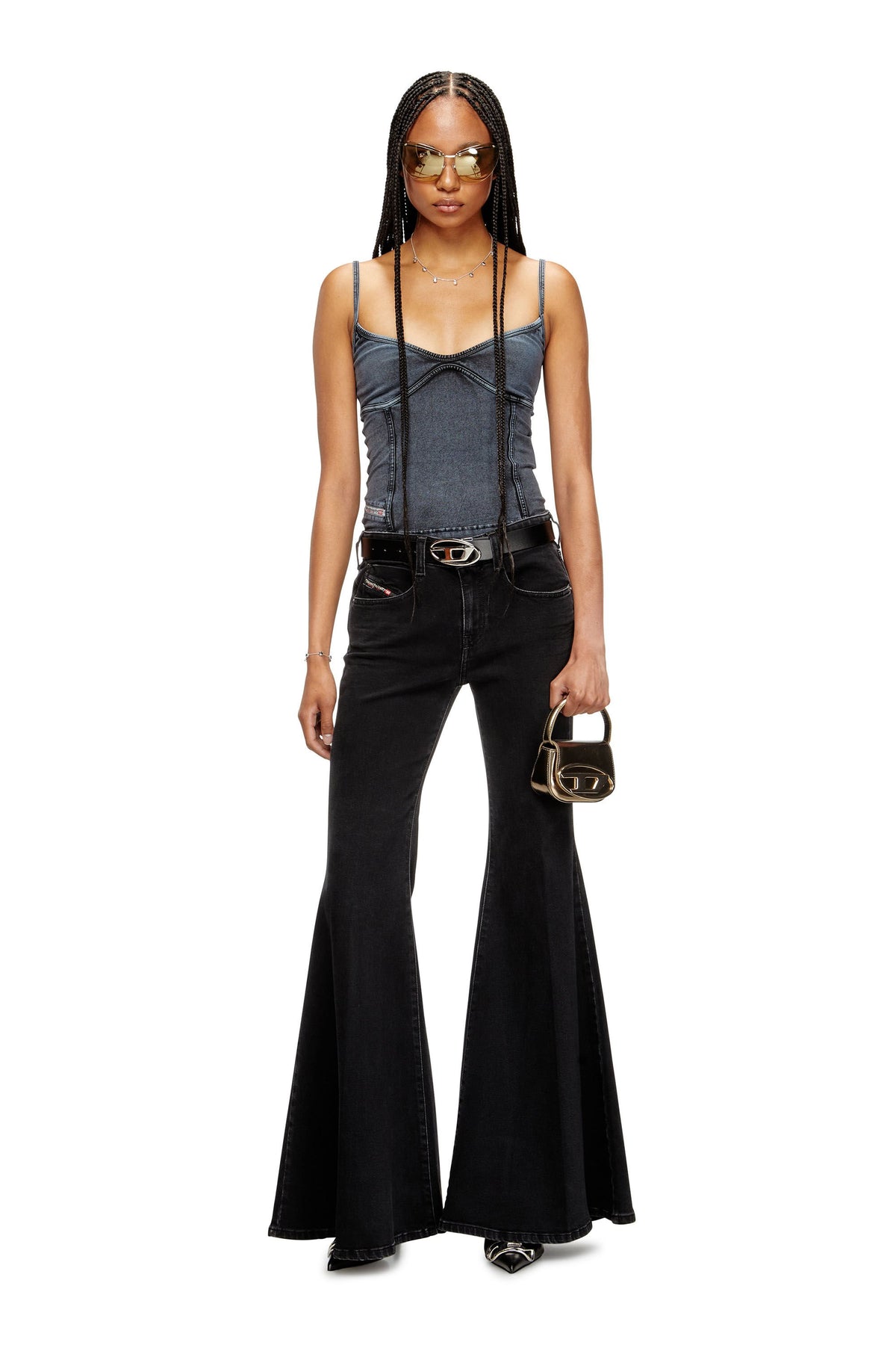 Women's Flare Jeans Black/Dark grey 1970 D-Bleess