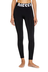 Women's Microfibre leggings with cut-off logo Black