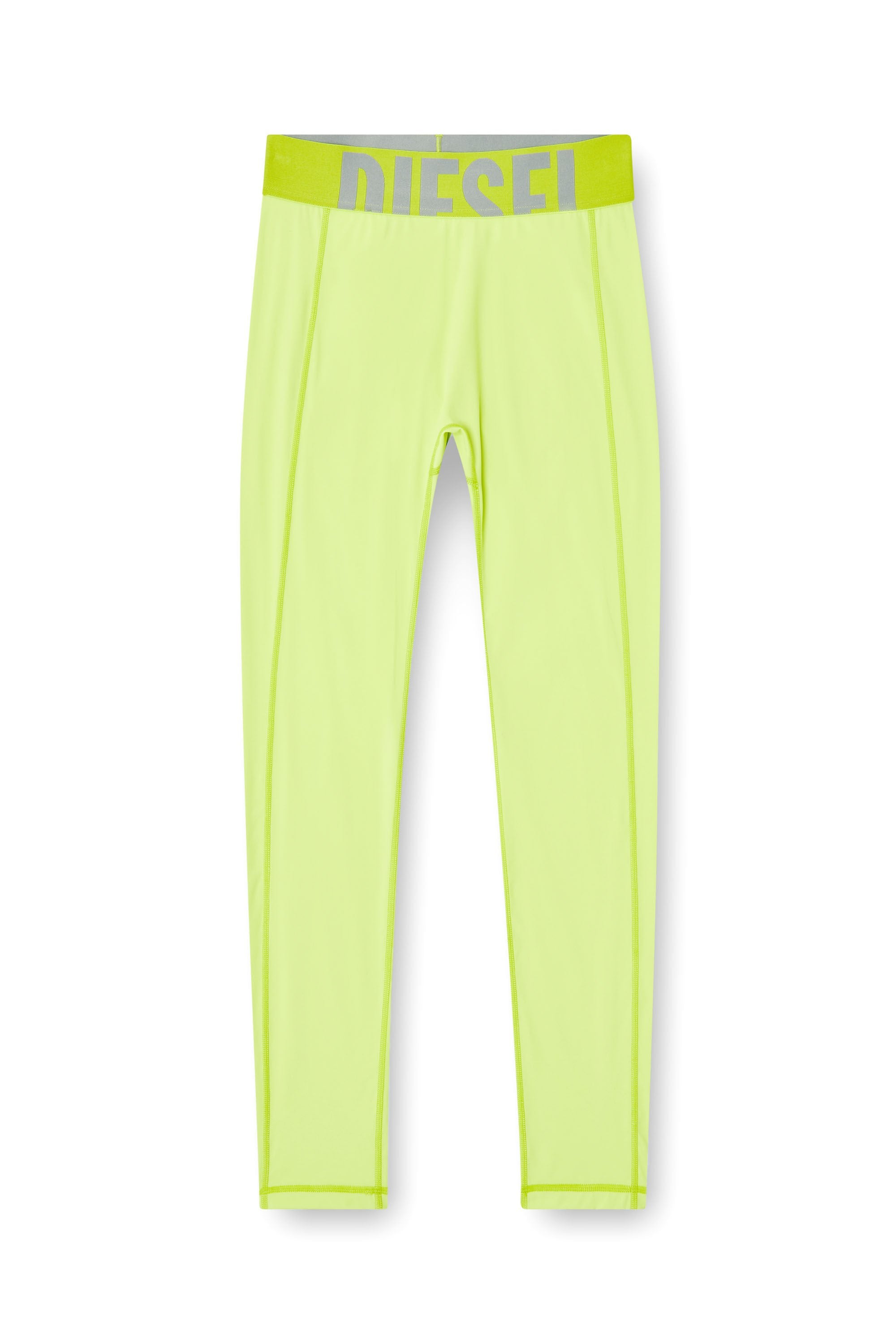 Women's Microfibre leggings with cut-off logo Green