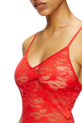 Women's Lace slip with adjustable straps Red