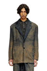 Women's Blazer in fluid shaded denim Blue