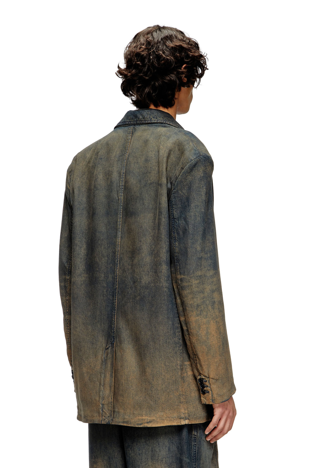 Women's Blazer in fluid shaded denim Blue