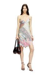 Women's Viscose slip dress with Heraldic print Multicolor