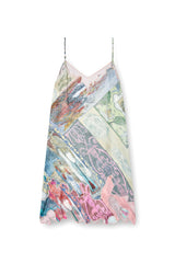 Women's Viscose slip dress with Heraldic print Multicolor