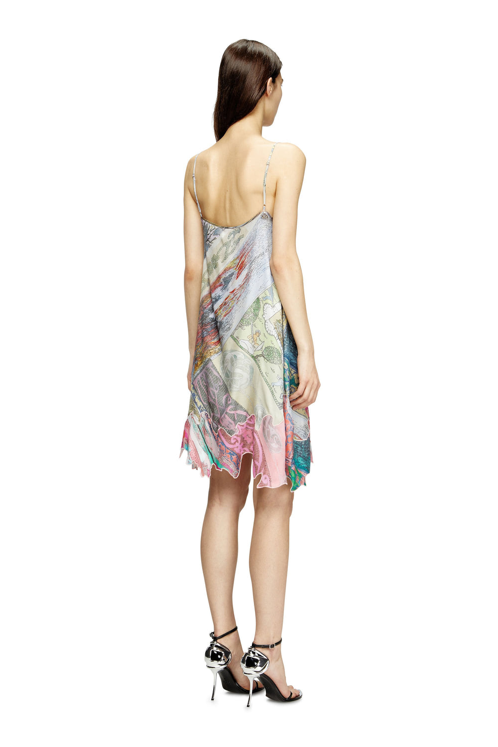 Women's Viscose slip dress with Heraldic print Multicolor