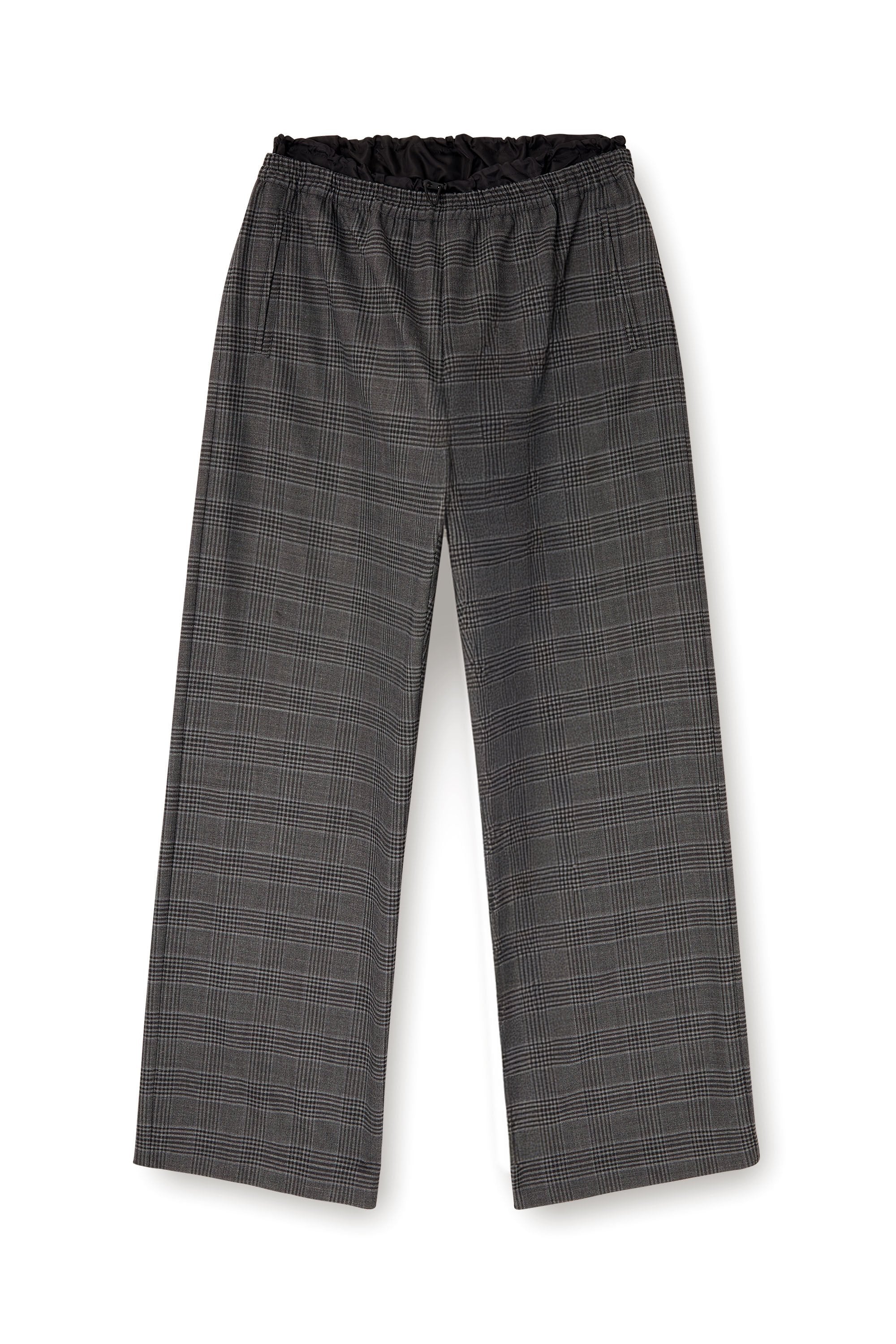 Women's Wool pants with welt pockets Black