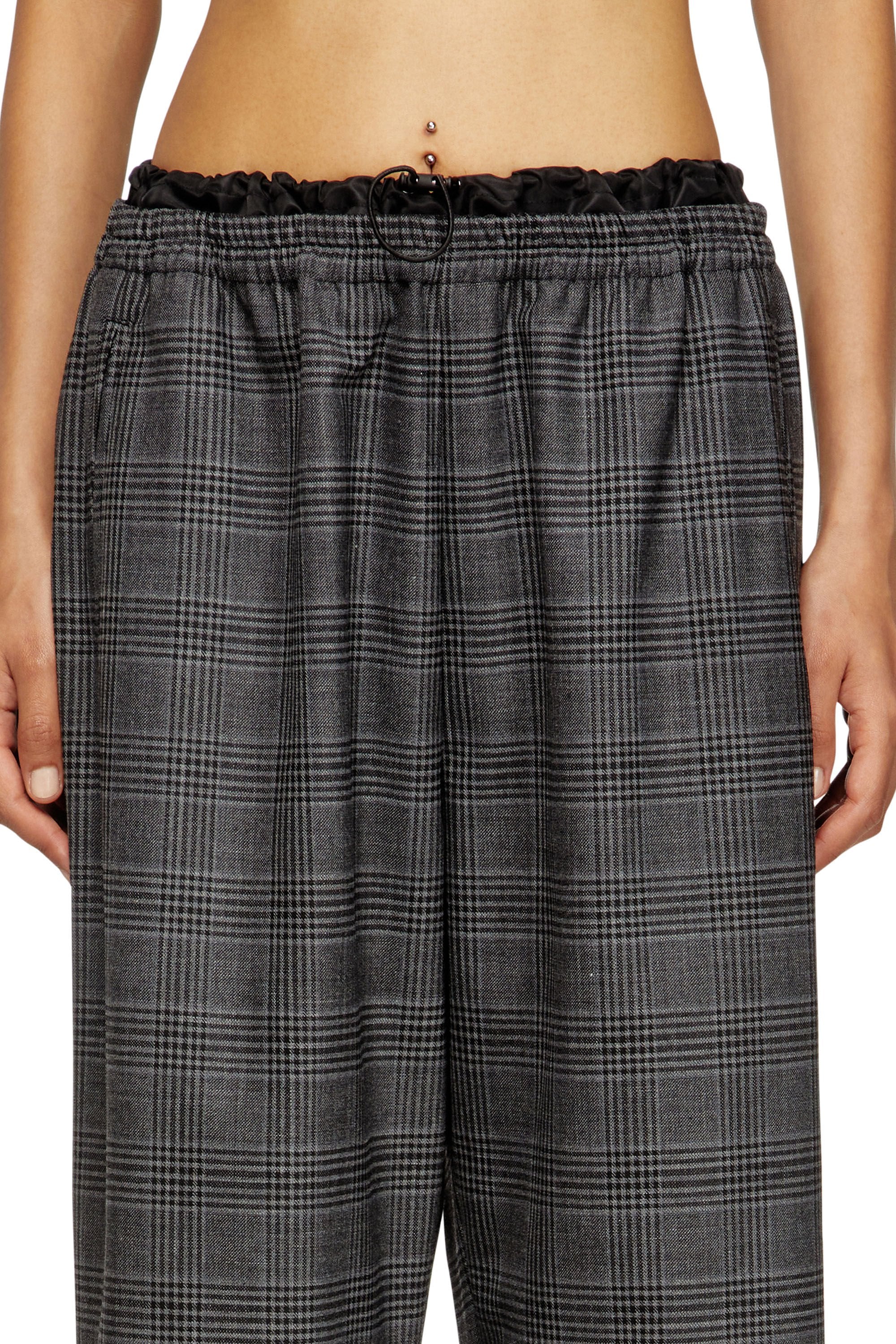 Women's Wool pants with welt pockets Black