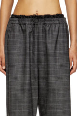 Women's Wool pants with welt pockets Black