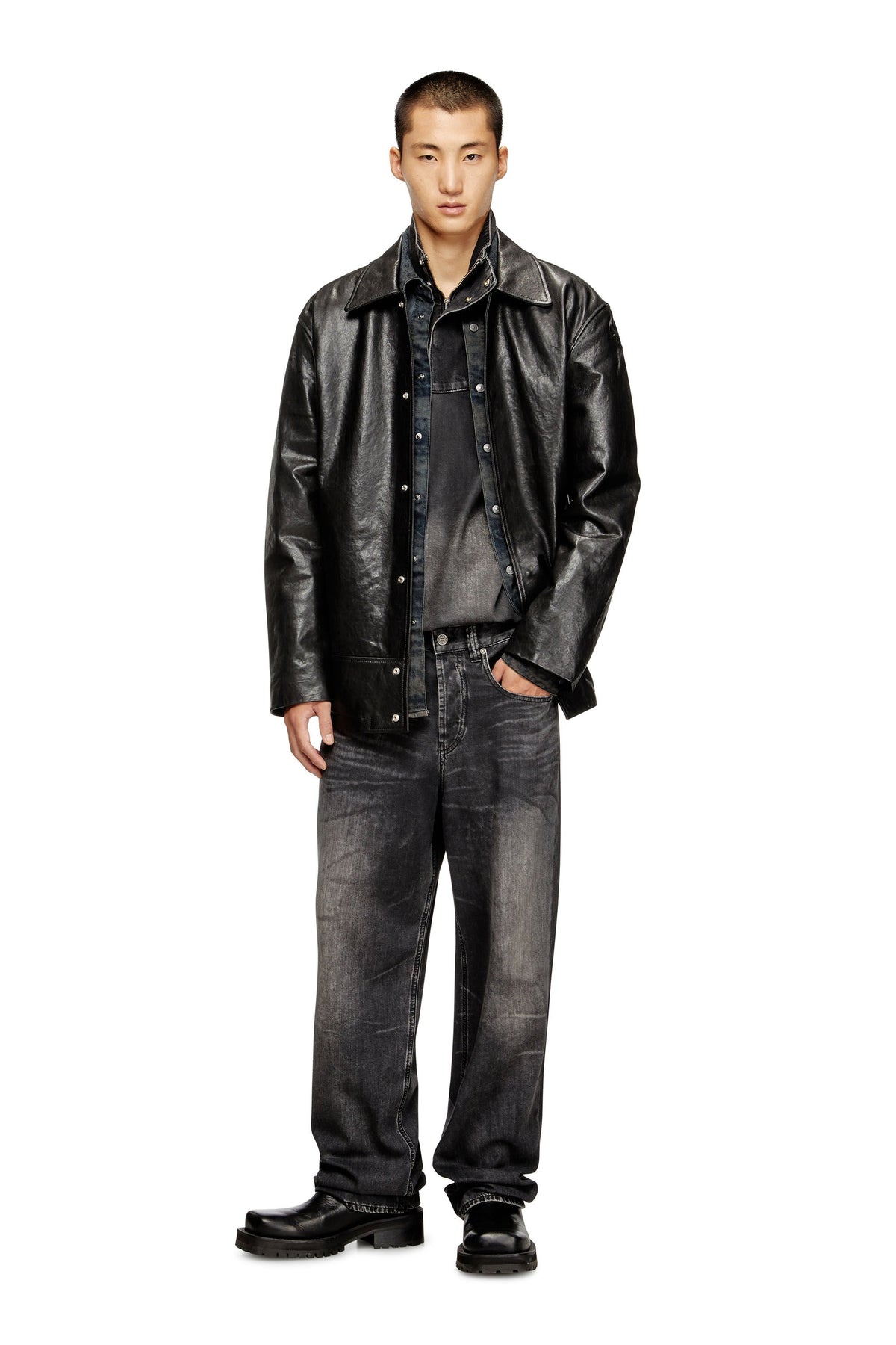 Men's Relaxed Jeans Black/Dark grey 2001 D-Macro