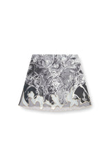 Women's Nylon mini skirt with Heraldic print Grey