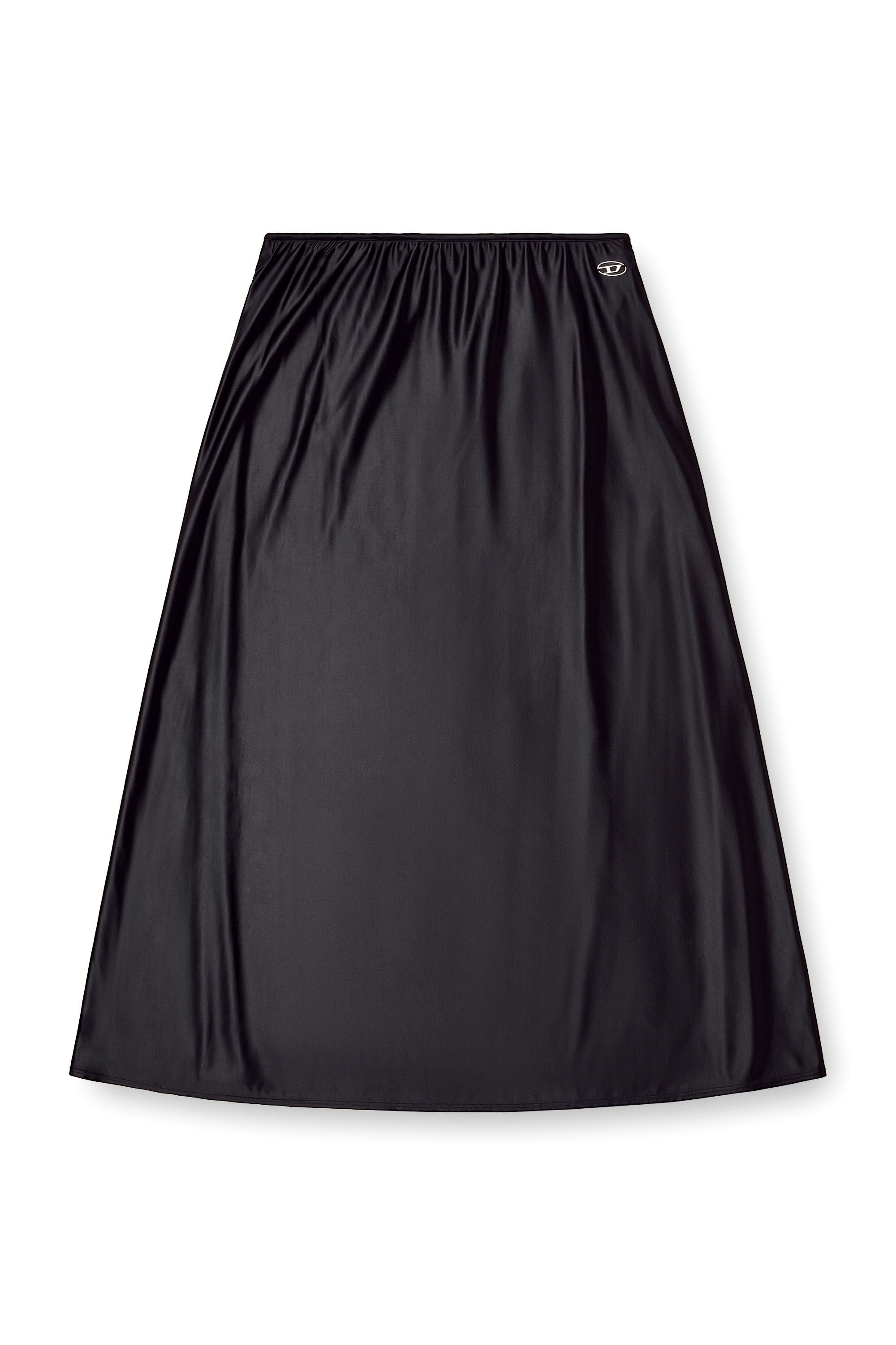 Women's Midi skirt in flared nylon Black
