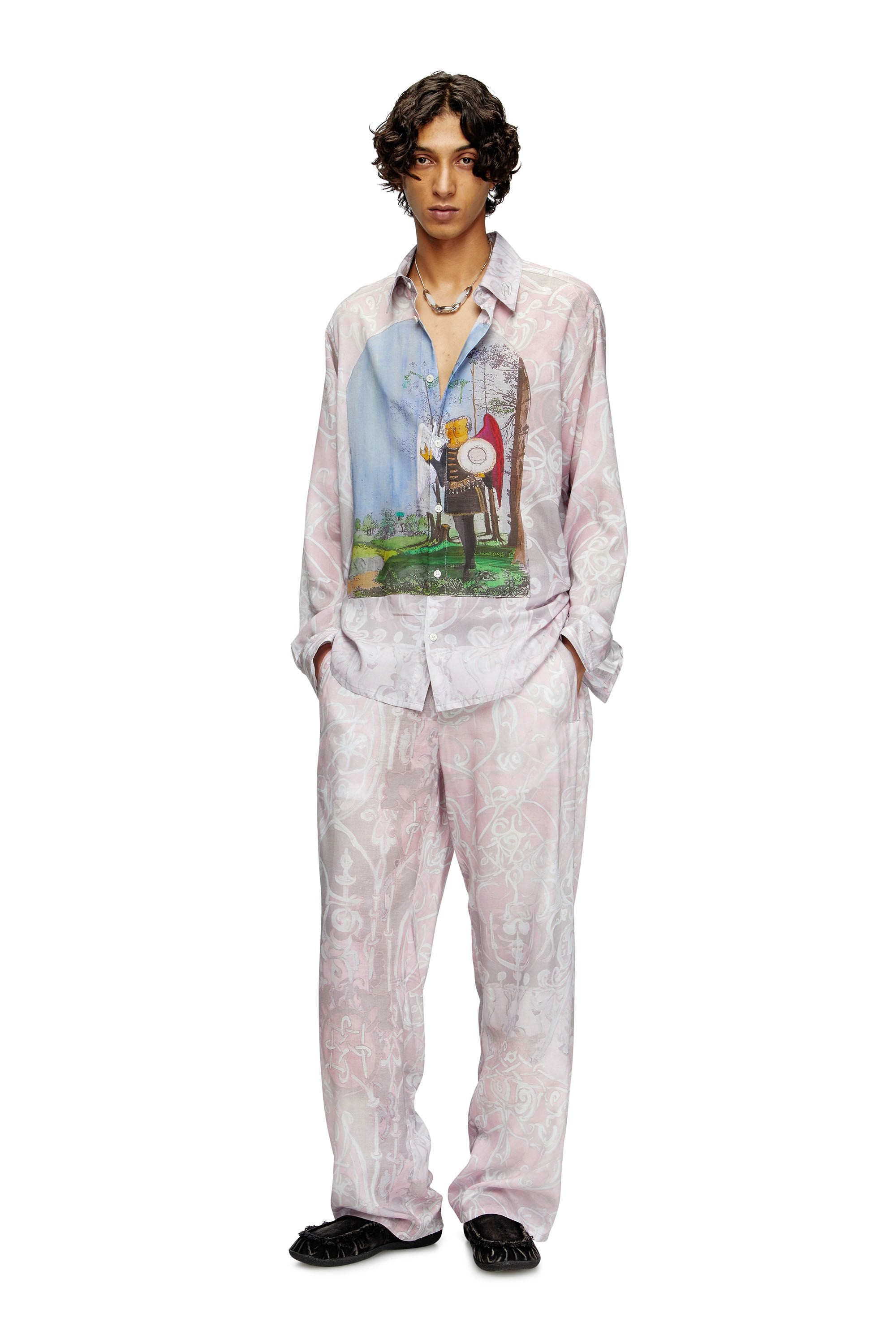 Women's Shirt with medieval print Pink