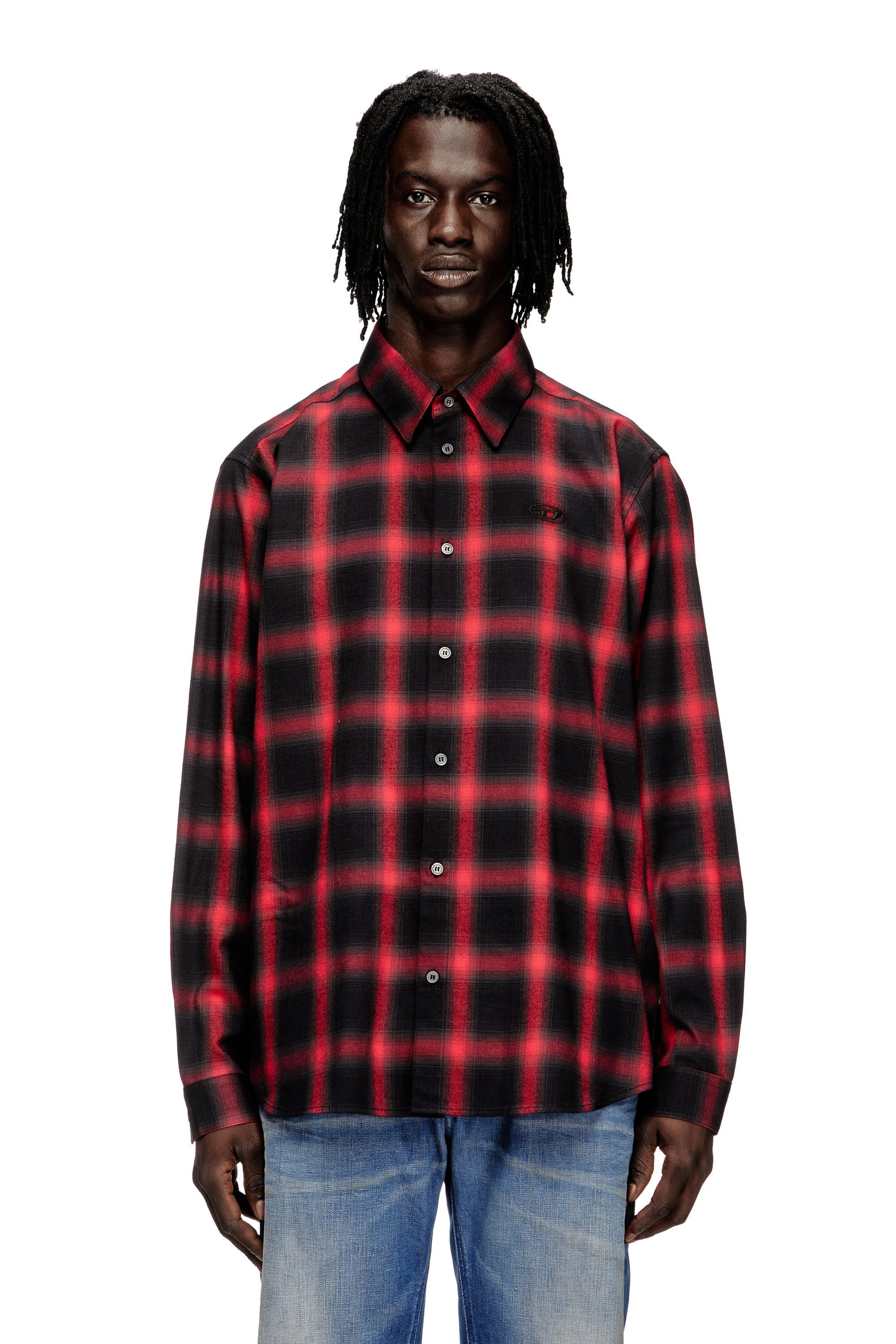 Men's Cotton shirt with embroidered logo Multicolor