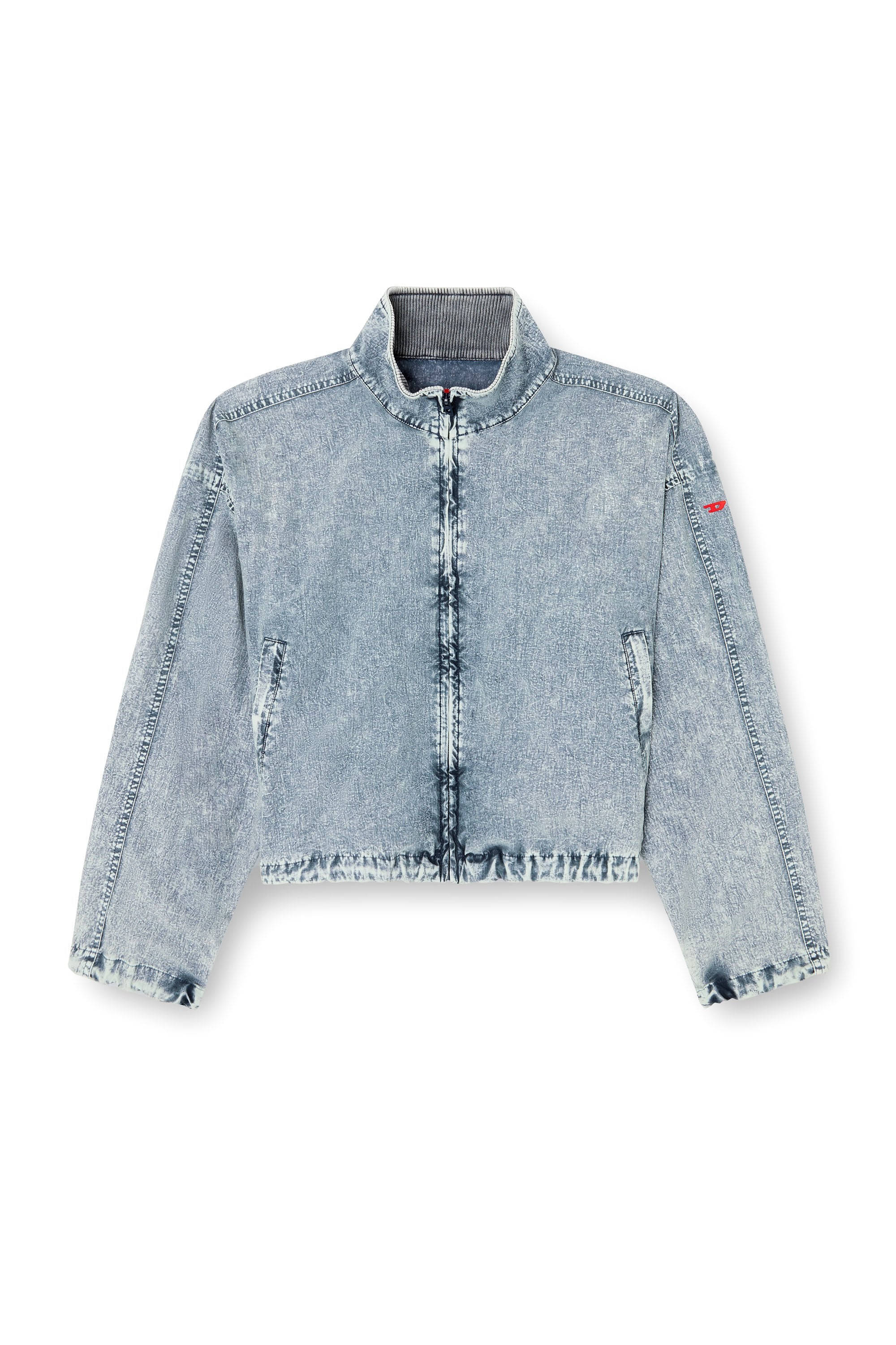 Women's Cropped jacket in recycled nylon taslan Blue