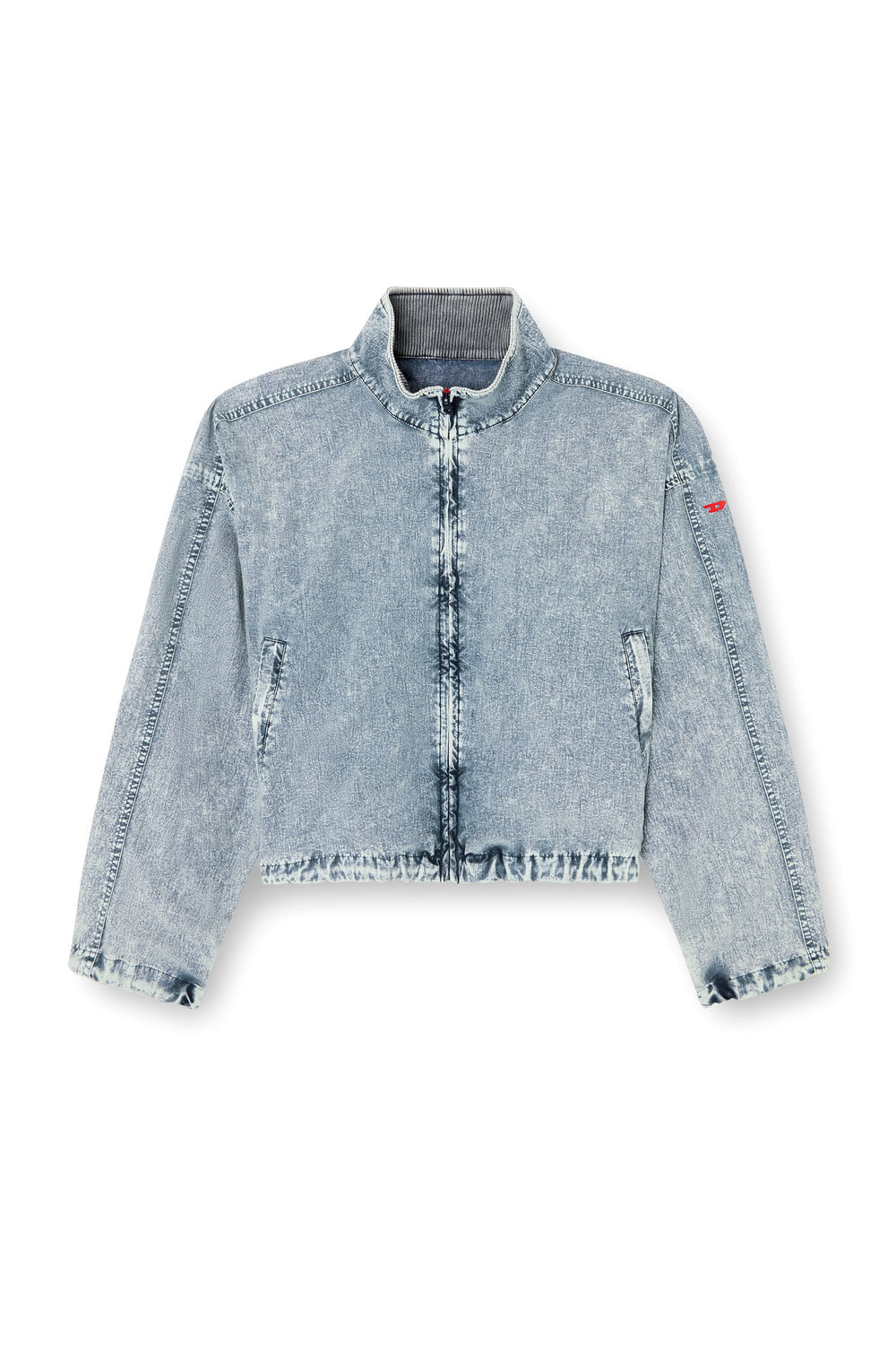 Women's Cropped jacket in recycled nylon taslan Blue
