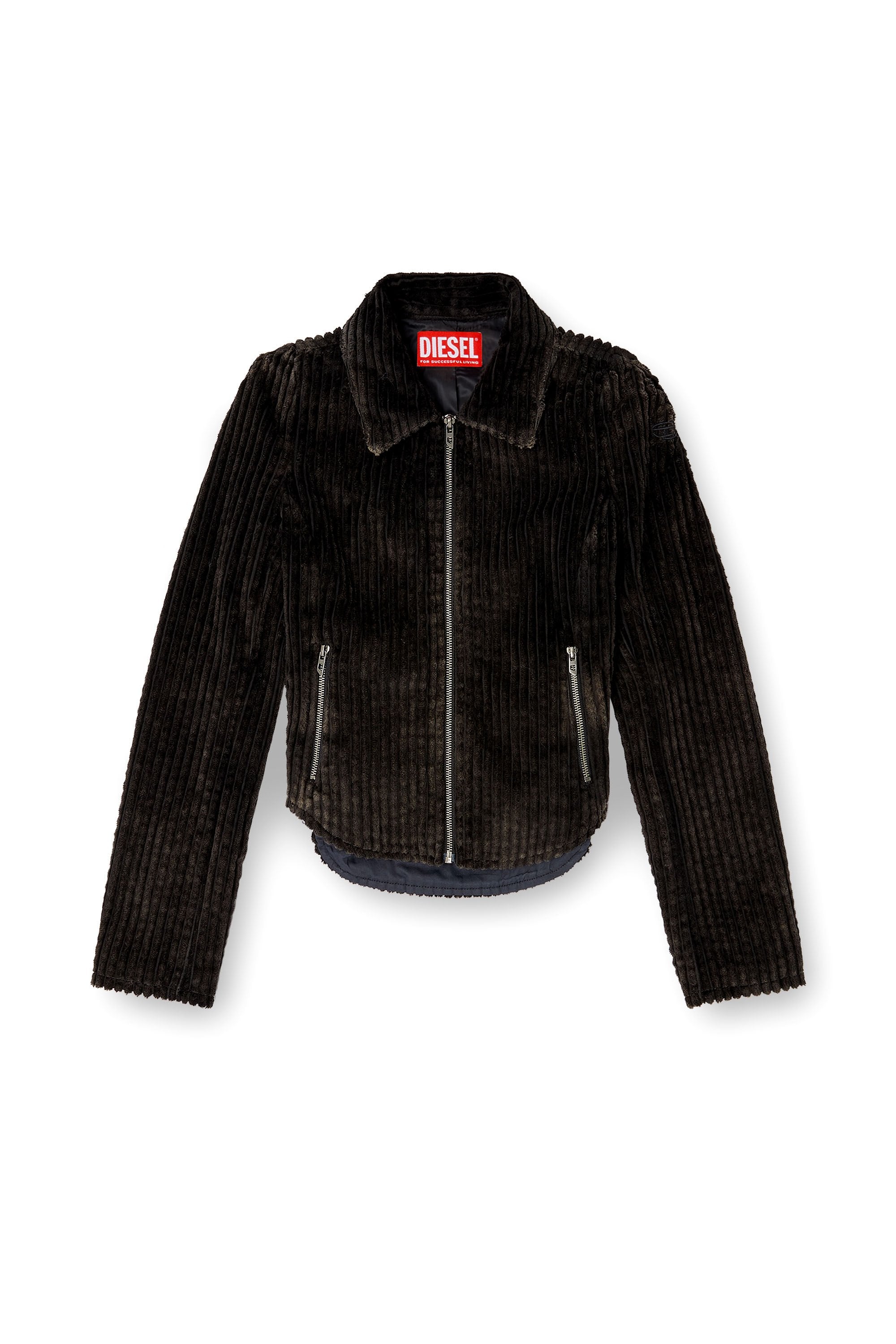 Women's Shirt-jacket in cotton corduroy Brown
