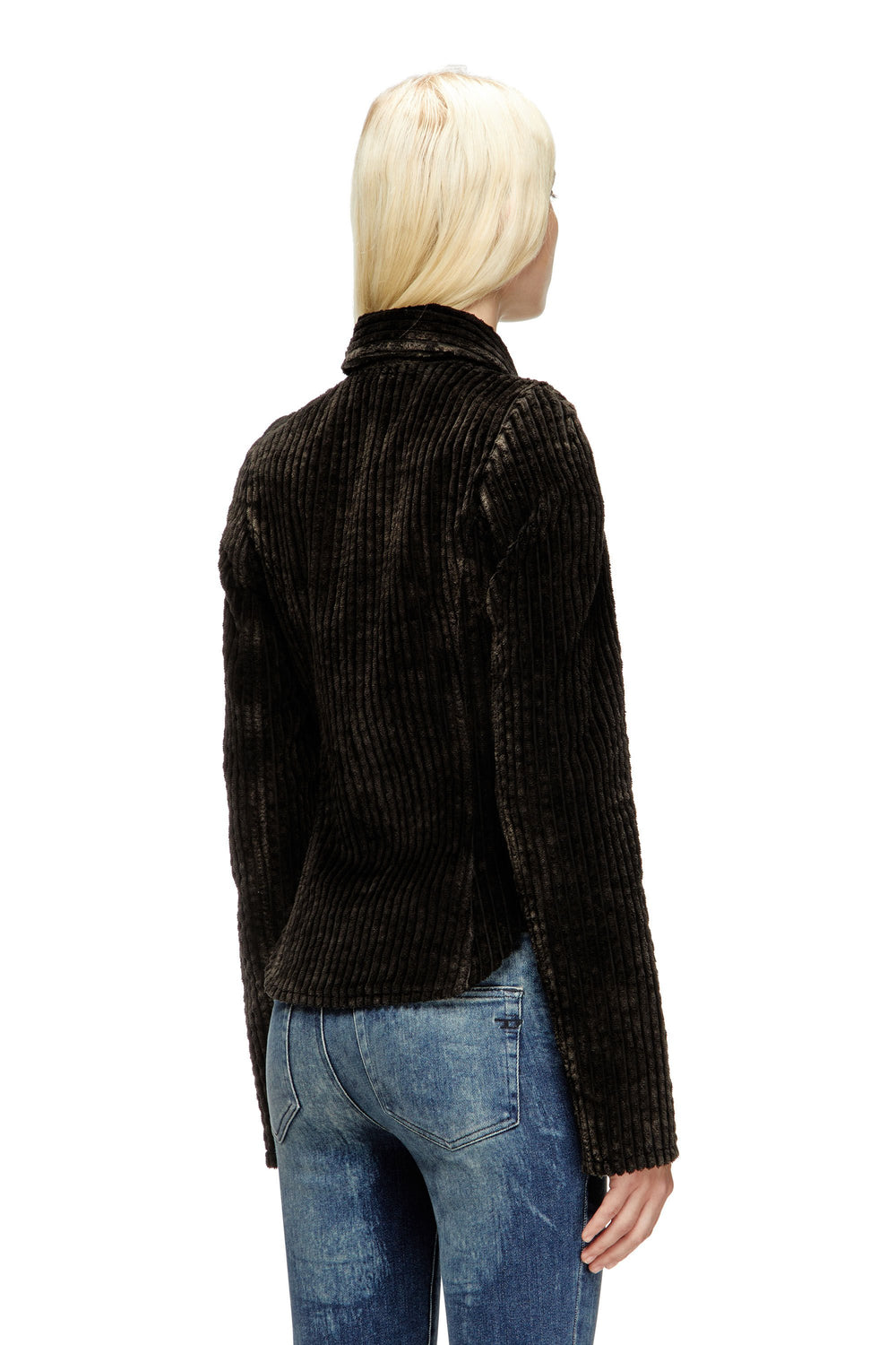 Women's Shirt-jacket in cotton corduroy Brown