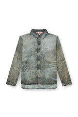 Men's Shirt in denim-look viscose Black