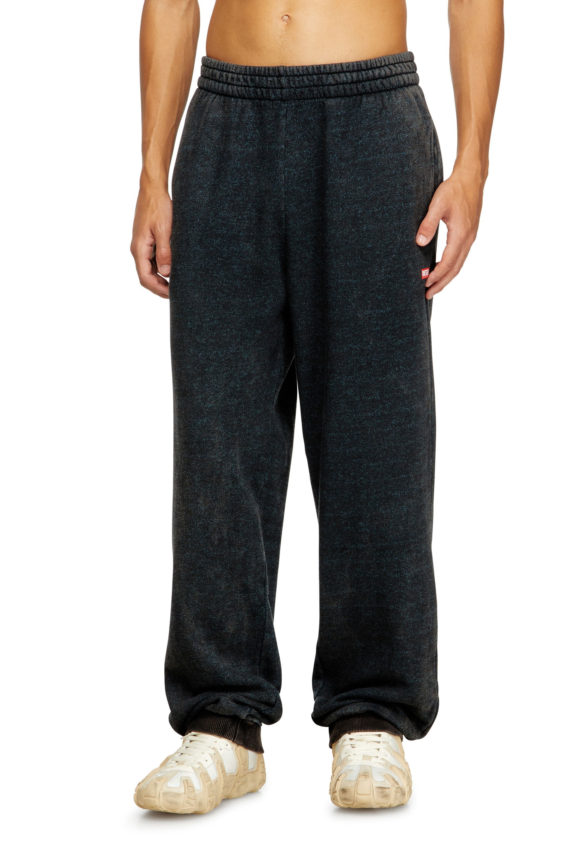 Men's Drawstring pants with ribbed trim Grey