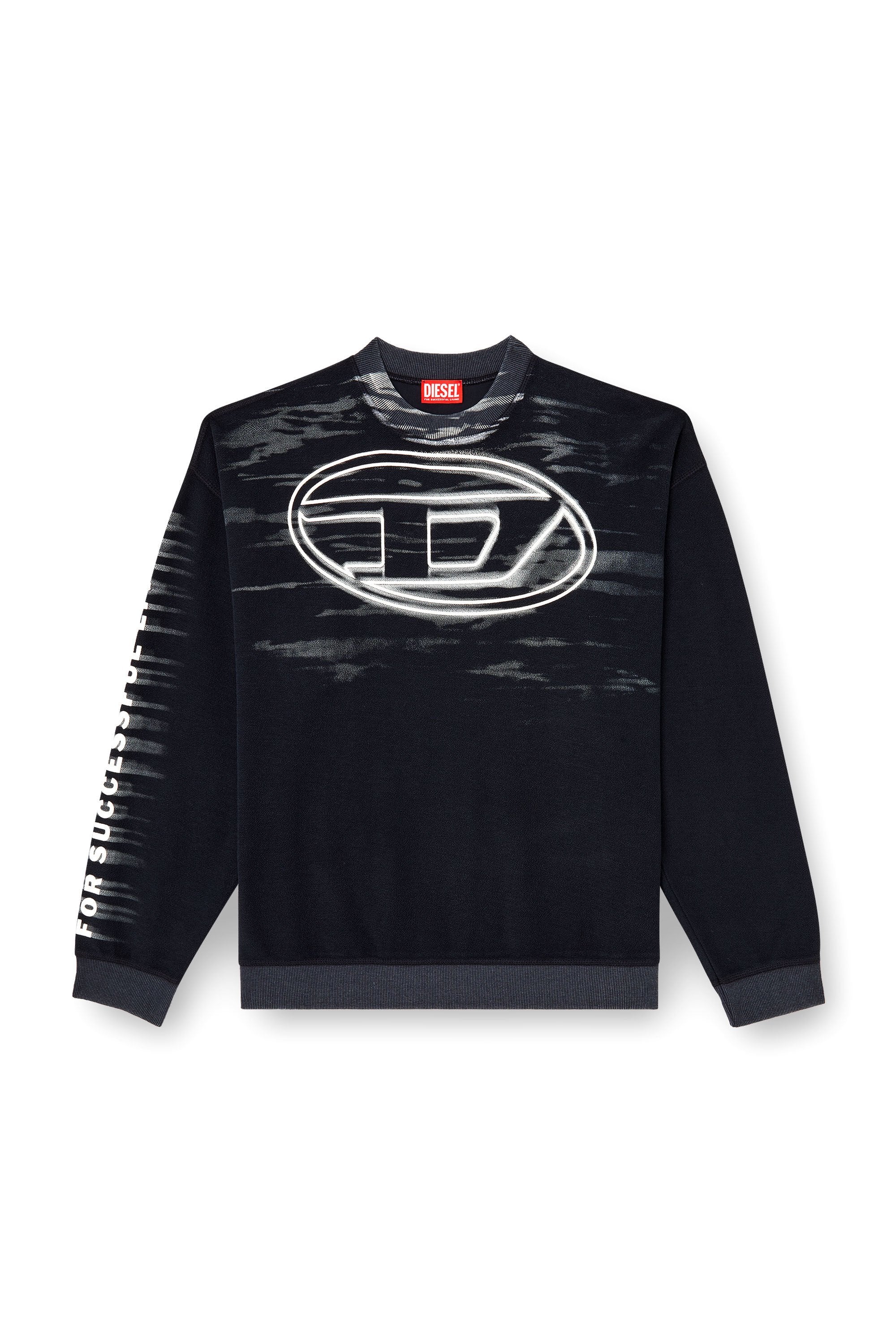 Men's Cotton sweatshirt with Oval D print Blue