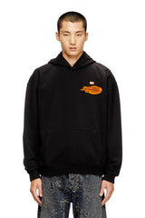 Men's Cotton hoodie with back print Black