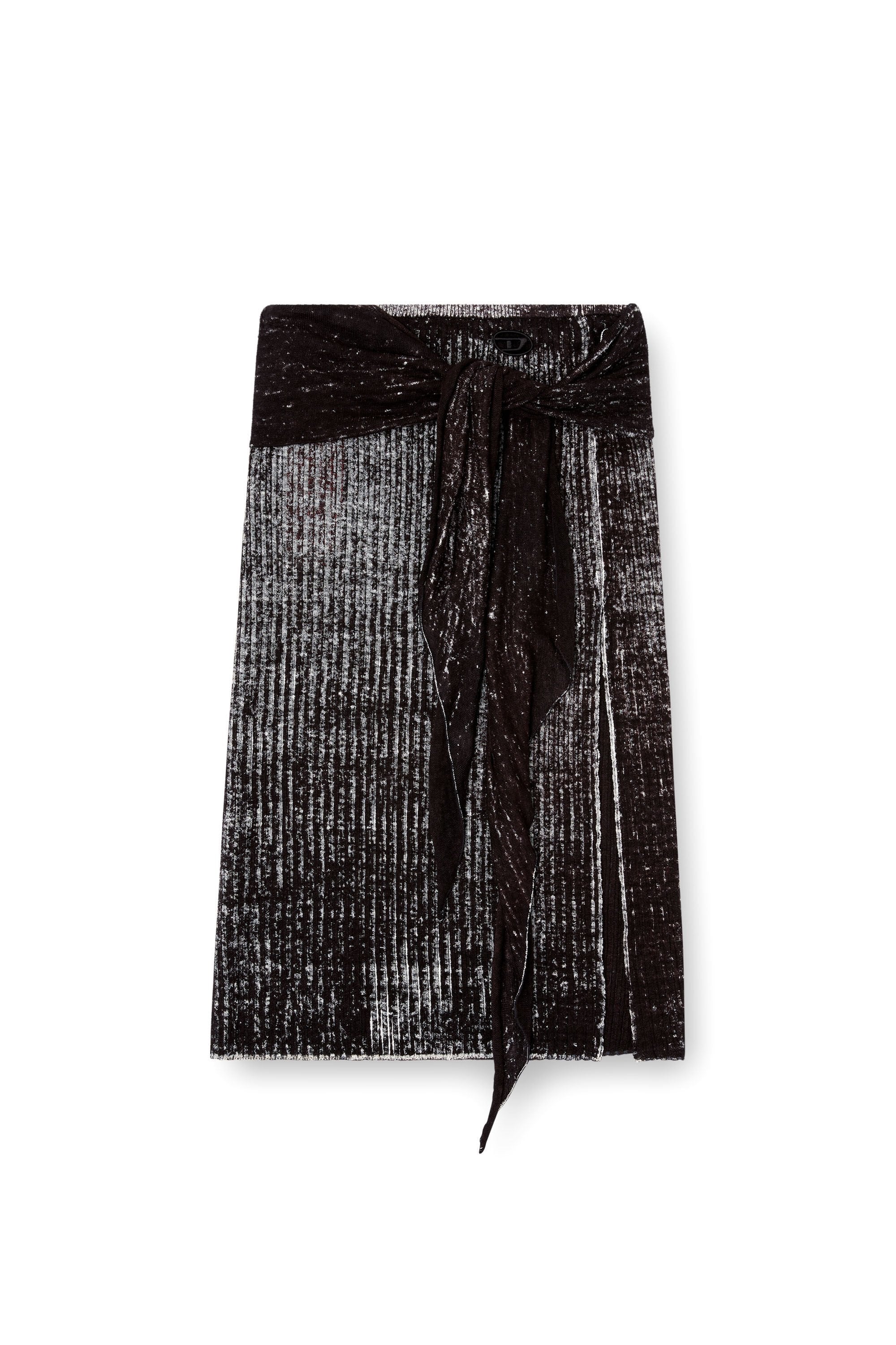 Women's Knitted skirt with hip tie Black