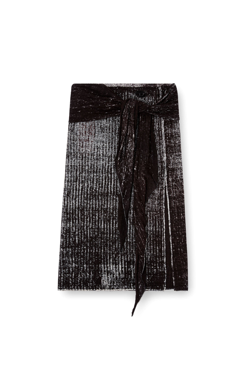 Women's Knitted skirt with hip tie Black