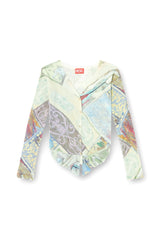 Women's Cropped cardigan with medieval print Multicolor