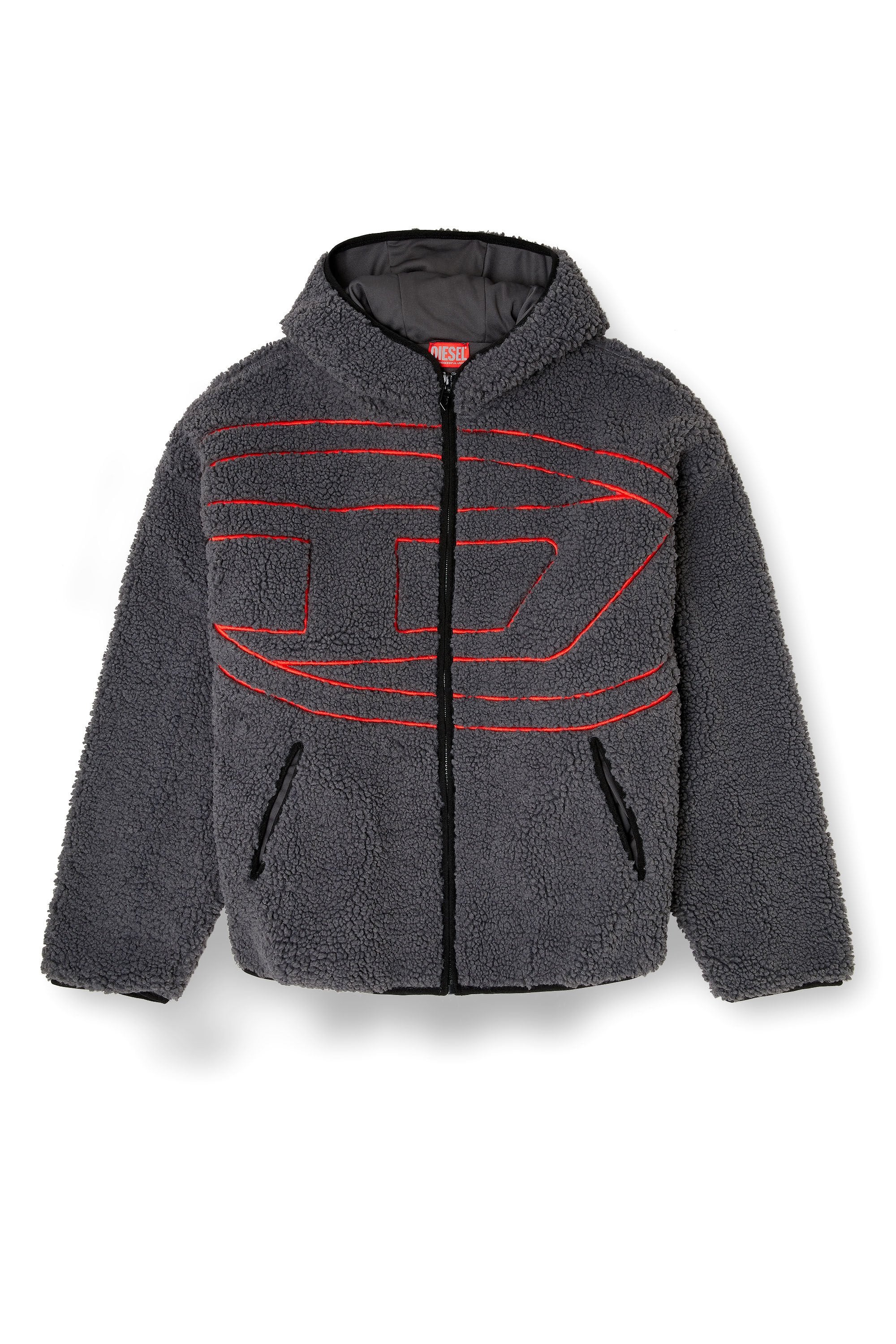 Men's Teddy hoodie sweatshirt Grey