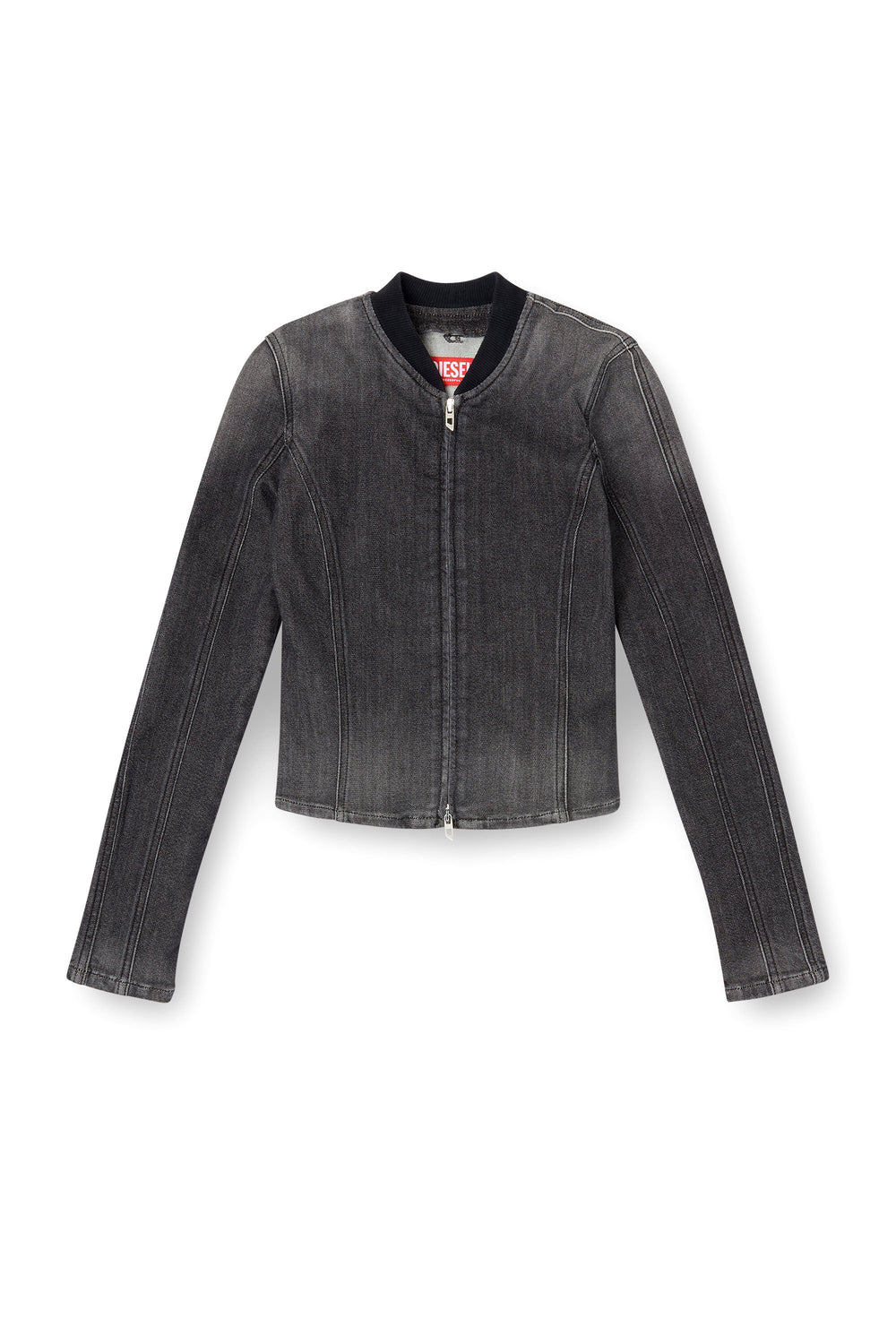 Women's Cropped jacket in monochrome denim Black