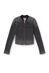 Women's Cropped jacket in monochrome denim Black