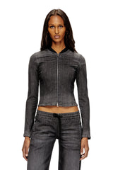 Women's Cropped jacket in monochrome denim Black
