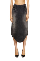 Women's Denim midi skirt with shadow effect Black