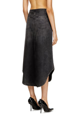 Women's Denim midi skirt with shadow effect Black