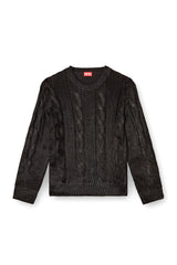 Men's Cable-knit jumper with shiny effect Black